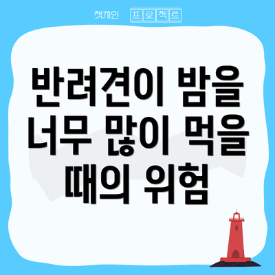 반려견이 밤을 너무 많이 먹을 때의 위험