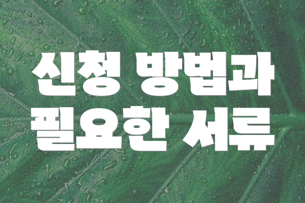 신청 방법과 필요한 서류