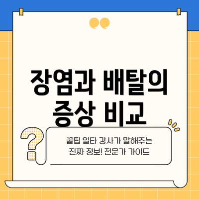 장염과 배탈의 증상 비교