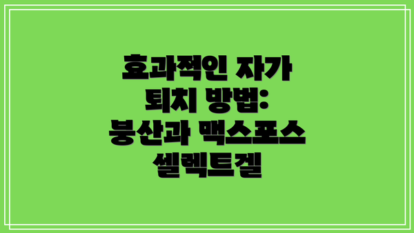 효과적인 자가 퇴치 방법: 붕산과 맥스포스 셀렉트겔