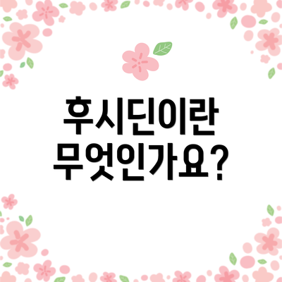 후시딘이란 무엇인가요?