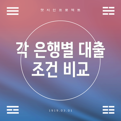 각 은행별 대출 조건 비교