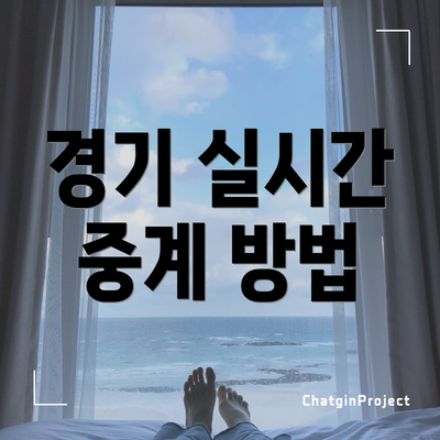 경기 실시간 중계 방법