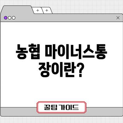 농협 마이너스통장이란?