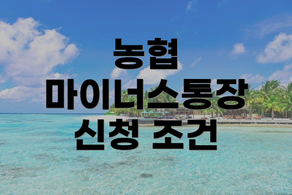 농협 마이너스통장 신청 조건