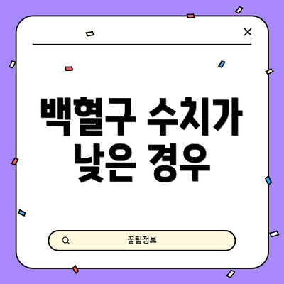 백혈구 수치가 낮은 경우