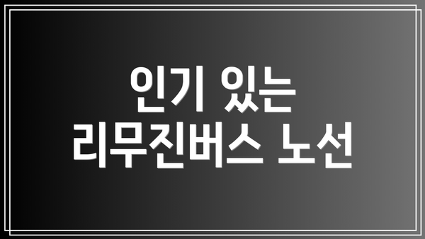 인기 있는 리무진버스 노선