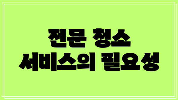 전문 청소 서비스의 필요성