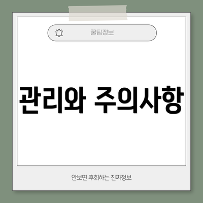 관리와 주의사항
