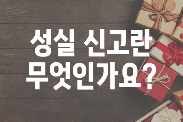 성실 신고란 무엇인가요?