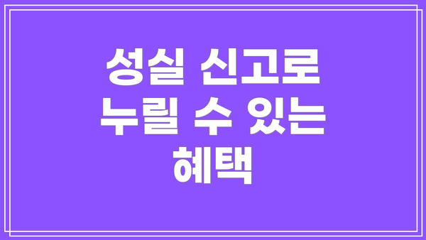 성실 신고로 누릴 수 있는 혜택