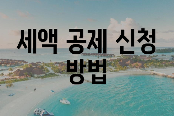 세액 공제 신청 방법