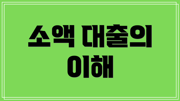 소액 대출의 이해