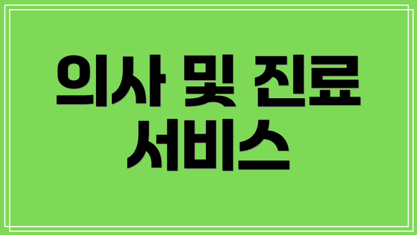 의사 및 진료 서비스