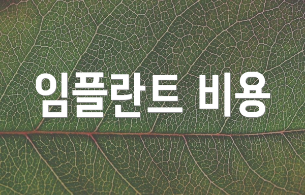 임플란트 비용
