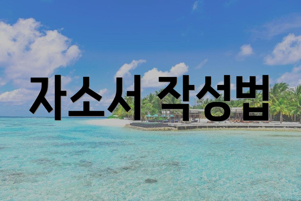 자소서 작성법