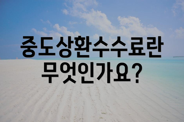 중도상환수수료란 무엇인가요?