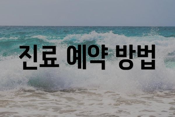진료 예약 방법