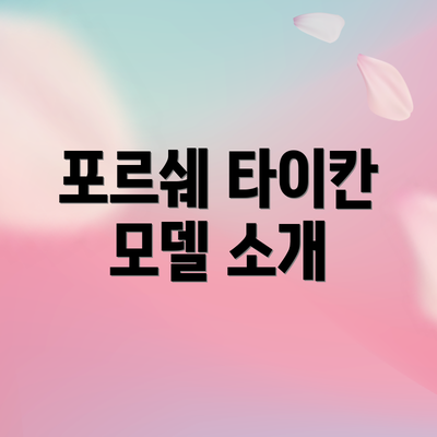 포르쉐 타이칸 모델 소개