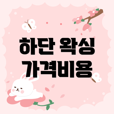 하단 왁싱 가격비용