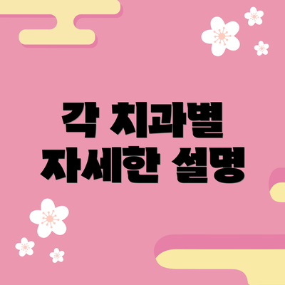 각 치과별 자세한 설명