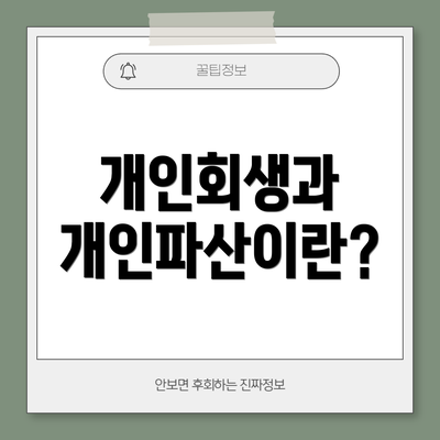 개인회생과 개인파산이란?