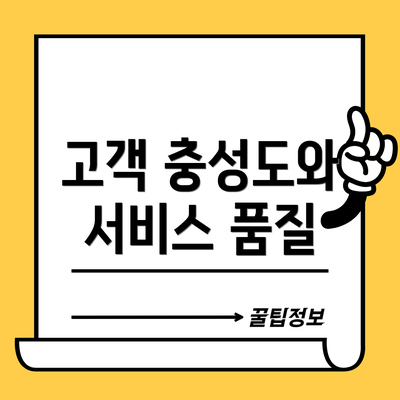 고객 충성도와 서비스 품질