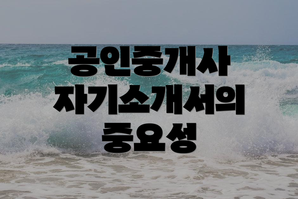 공인중개사 자기소개서의 중요성