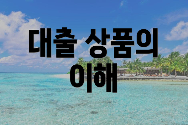 대출 상품의 이해