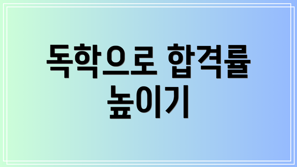 독학으로 합격률 높이기