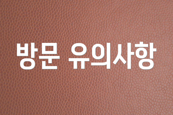 방문 유의사항