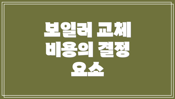 보일러 교체 비용의 결정 요소