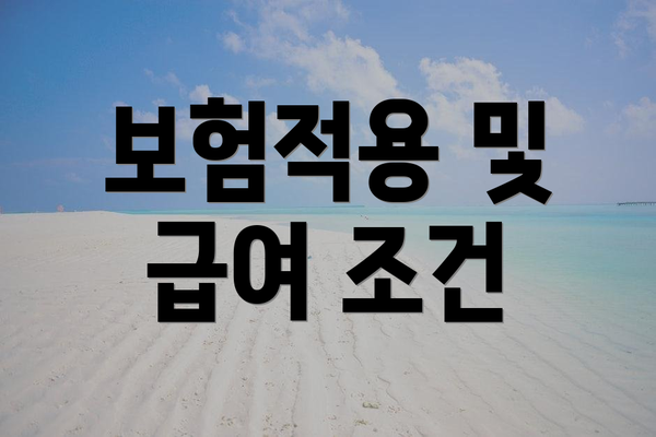 보험적용 및 급여 조건