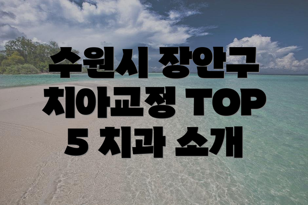 수원시 장안구 치아교정 TOP 5 치과 소개