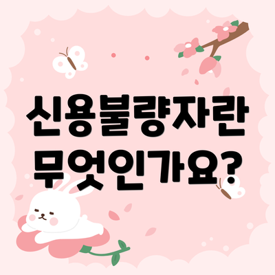신용불량자란 무엇인가요?