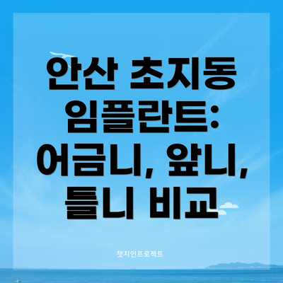 안산 초지동 임플란트:  어금니, 앞니, 틀니 비교