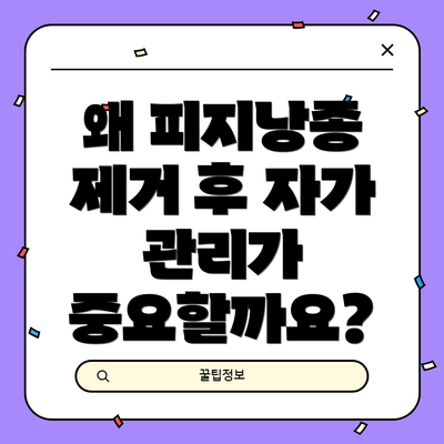 왜 피지낭종 제거 후 자가 관리가 중요할까요?