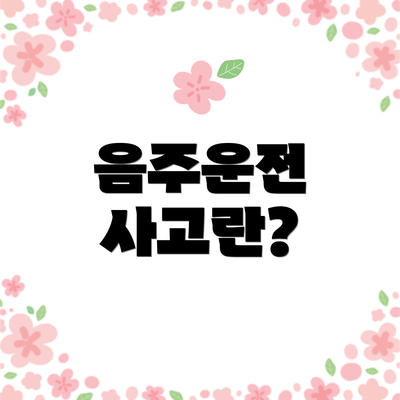 음주운전 사고란?
