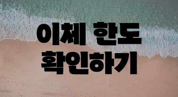 이체 한도 확인하기