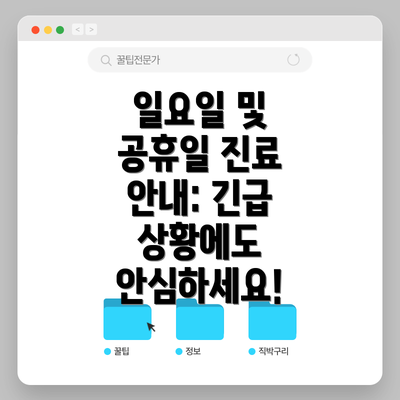 일요일 및 공휴일 진료 안내: 긴급 상황에도 안심하세요!
