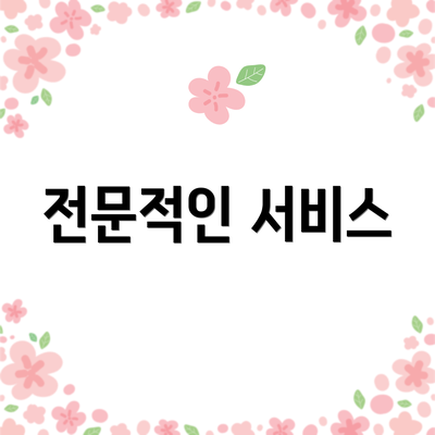전문적인 서비스