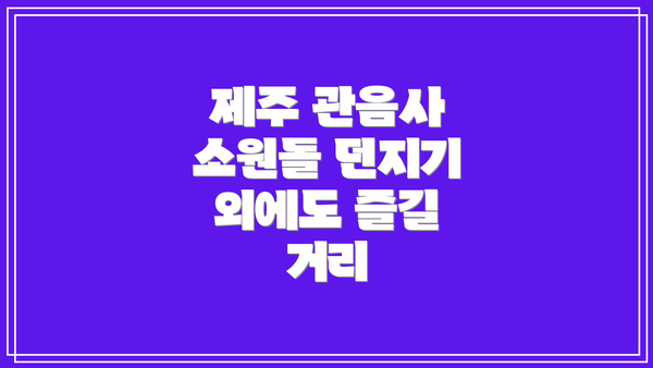 제주 관음사 소원돌 던지기 성공 확률 높이는 팁