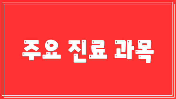 주요 진료 과목