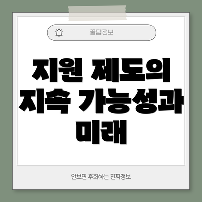 지원 제도의 지속 가능성과 미래