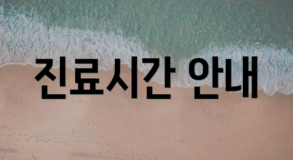 진료시간 안내