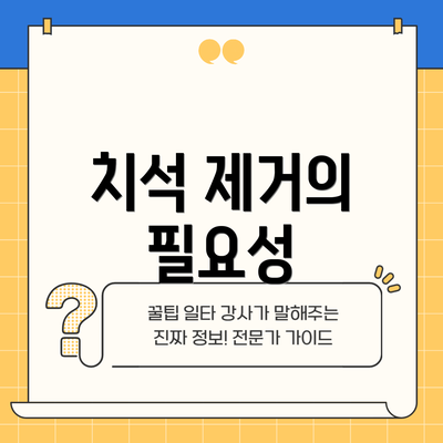 치석 제거의 필요성