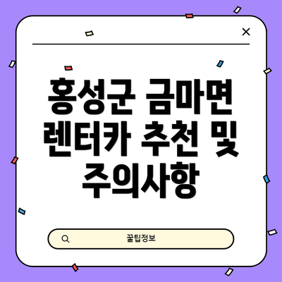 홍성군 금마면 렌터카 추천 및 주의사항