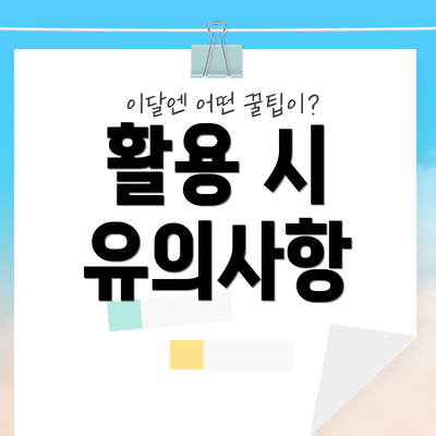 활용 시 유의사항
