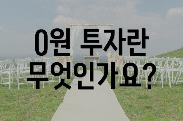 0원 투자란 무엇인가요?