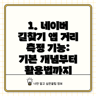 1. 네이버 길찾기 앱 거리 측정 기능: 기본 개념부터 활용법까지